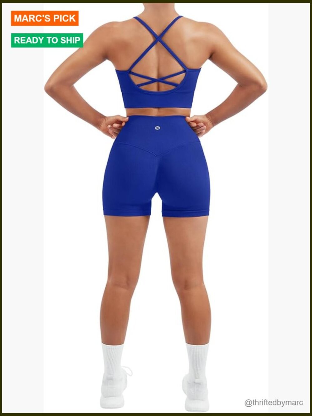 Seamless 2-Piece Workout Set Criss Cross Sports Bra High Waist Shorts